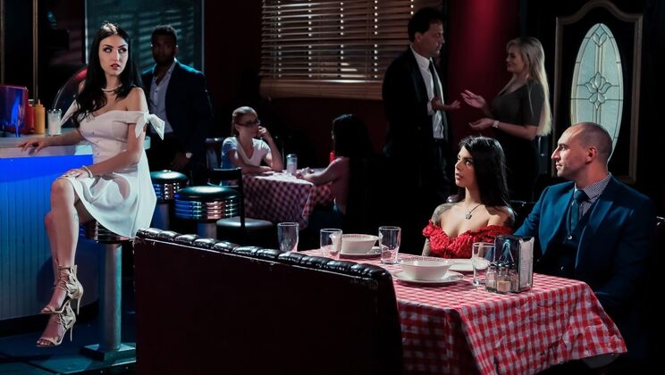 Big Tits Latina and Small Tits Brunette Full Lesbian Scene