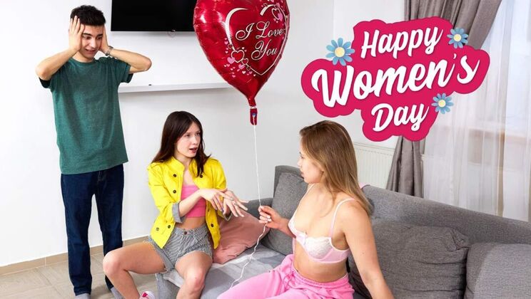 [ClubSweethearts] - Blonde Lesbian Eats Out Brunette Teen on Women's Day 2026 - Nika Murr - Kate Rose - Nikitas