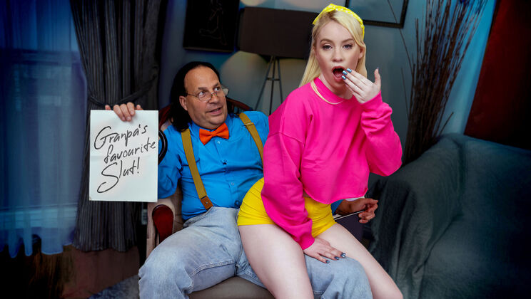 [NotMyGrandpa] - How To Be Favorite: Pantyless Teen Takes Cumshot For Supportive Daddy - Eric John - Gigi Sweets