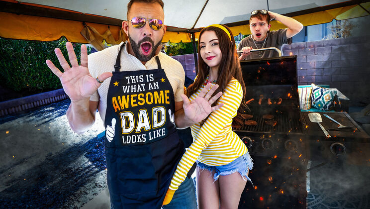 [FamilyStrokes] - Gagging on Cock Before the BBQ Party - Will Pounder - Serena Hill