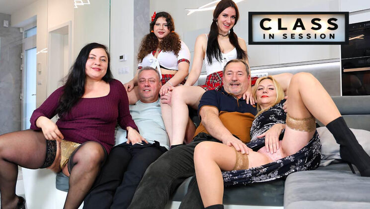 [GrandparentsX] - Old vs Young 18+ Orgy - Granny Grandpa with Students in Lingerie - Lucas Knight - Mya Evans - Martin Bobes - Christina Santes - Melani Mendes - Rosie Smile