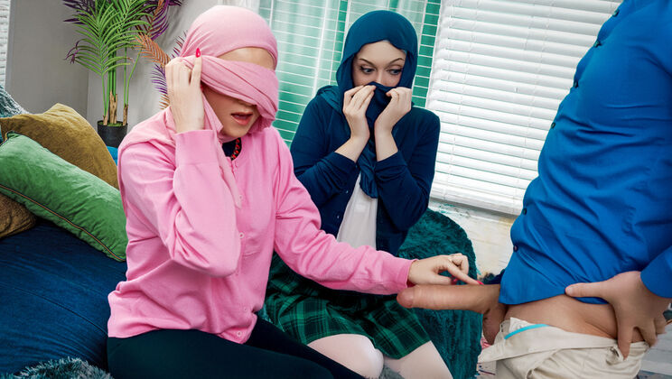 [HijabHookup] - Taboo Threesome: Old and Young Hijabis Unite - Brad Sterling - Jade Valentine - Ruby Moon