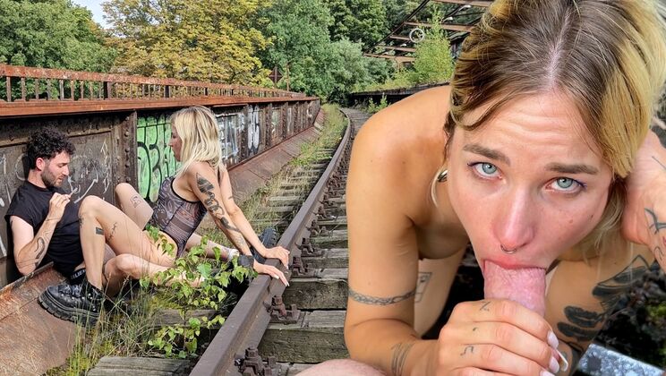 Urbex-Rated Public Sex: Kitti & Uri Facefucking and Cum
