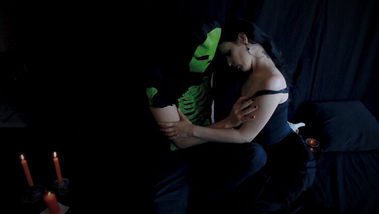 Brunette Tattoo Anneke and Sade Halloween Sex Toys
