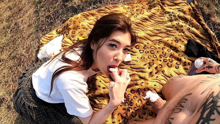 Igor & Lera Banana Cream Picnic – Hot POV Fuck